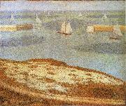 Georges Seurat Entrance of Port en bessin oil